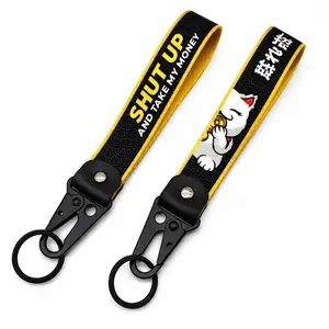 Shut up and take my money Anime club jdm car automotive Keychain for Summer, Anti-lost Wristband Keychain, Universal Portable Car Keychain for Men & Women, Auto Key Decoration, Keychain Lanyard, Car Accessories, Wristlet Strap Key, Car