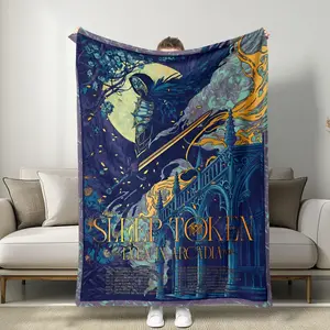 Soft Funny Throw Blanket Sleep Token 'the Event in Arcadia' Blanket, Gothic & Artistic Style, Vivid Concert Poster Design, Bedroom & Sofa Decor, 1pc