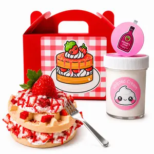 Strawberry Shortcake Waffle Slime Kit – DIY Butter Slime with Waffle Clay, Syrup, Sprinkles & Fork