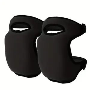 2-Piece Pack of Thickened Memory Cotton Gardening Knee Pads - Adjustable Strap, Non-Slip Soft Comfort Protection, Black, Fit Design, High Quality Filling, Suitable for DIY Lovers