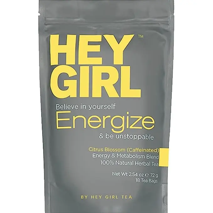 Hey Girl Energize Herbal Health Tea Blend Beverage Natural Energy Organic energy gluten free metabolism organic gmo-free herbal ingredient natural blend herbal  tea yerba mate drink