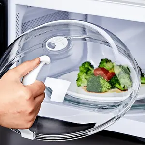 Microwave Food Cover with Steam Vent and Handle Anti-Splash Heat Resistant for Kitchen Cooking Reusable Food Lid for Microwave Heating