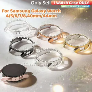 KAYKWONG'S Unisex Rhinestone Decor Watch Case (Only), Fits For Samsung Galaxy 4/5/6/7/8, 40mm/44mm, Smartwatch Protective Cover, Durable Protection