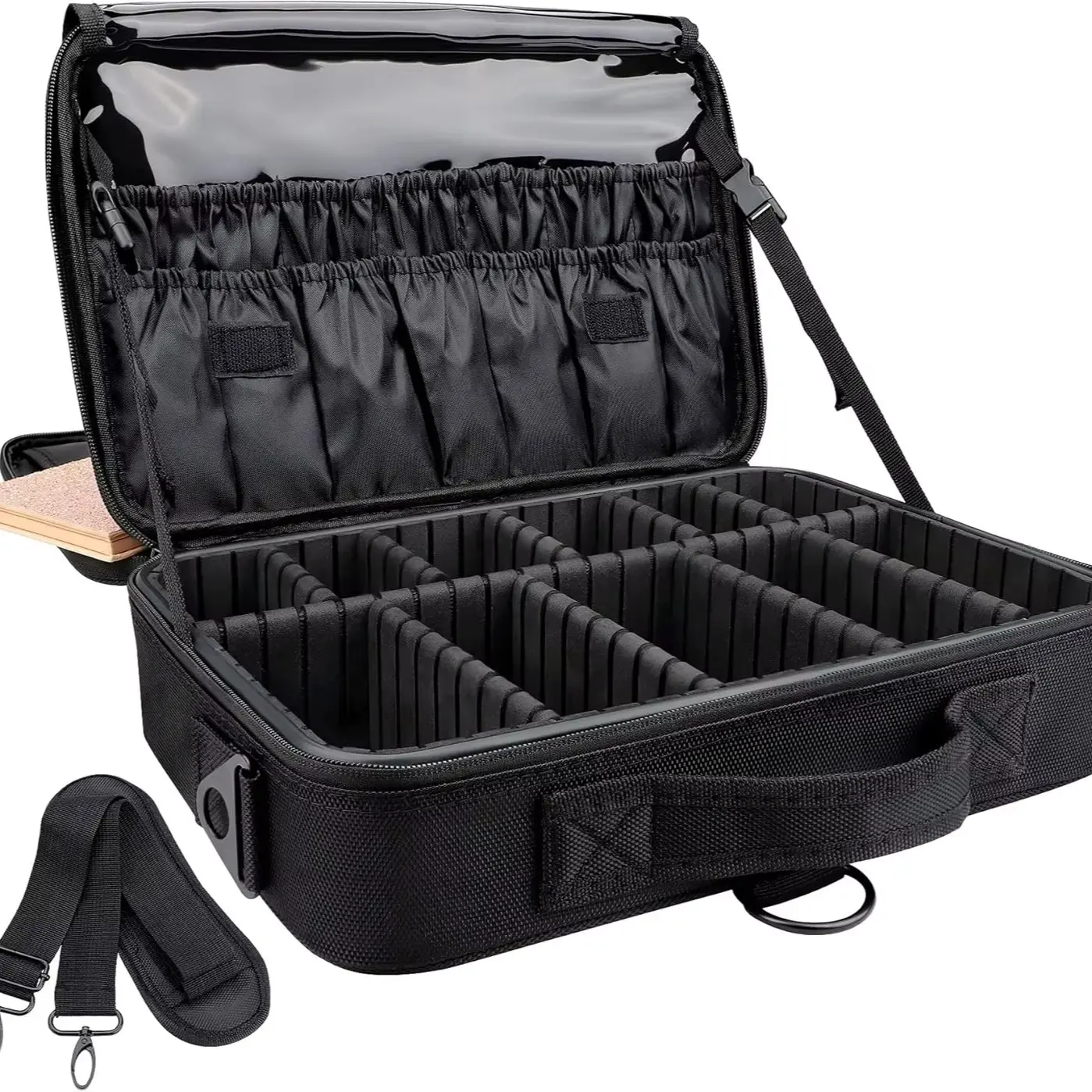Travel Makeup Case 3 Layers, Portable Makeup Bag Organizer, Adjustable Dividers, Ideal for Artists, Compact and Durable Design, Cosmetic Bag