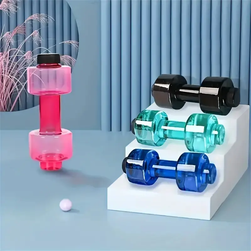 Dumbbell Shaped Water Bottle, 1 Count 550ml Creative Water Bottle, Fitness Sports Water Bottle, Outdoor Sports Accessories