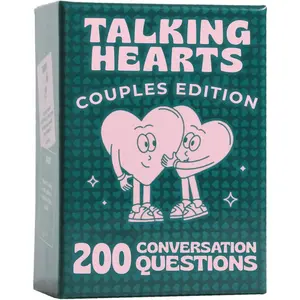 Talking Hearts Dating Card Game, 200 Romantic Question Cards, Portable Couple Game for Date Nights and Travel