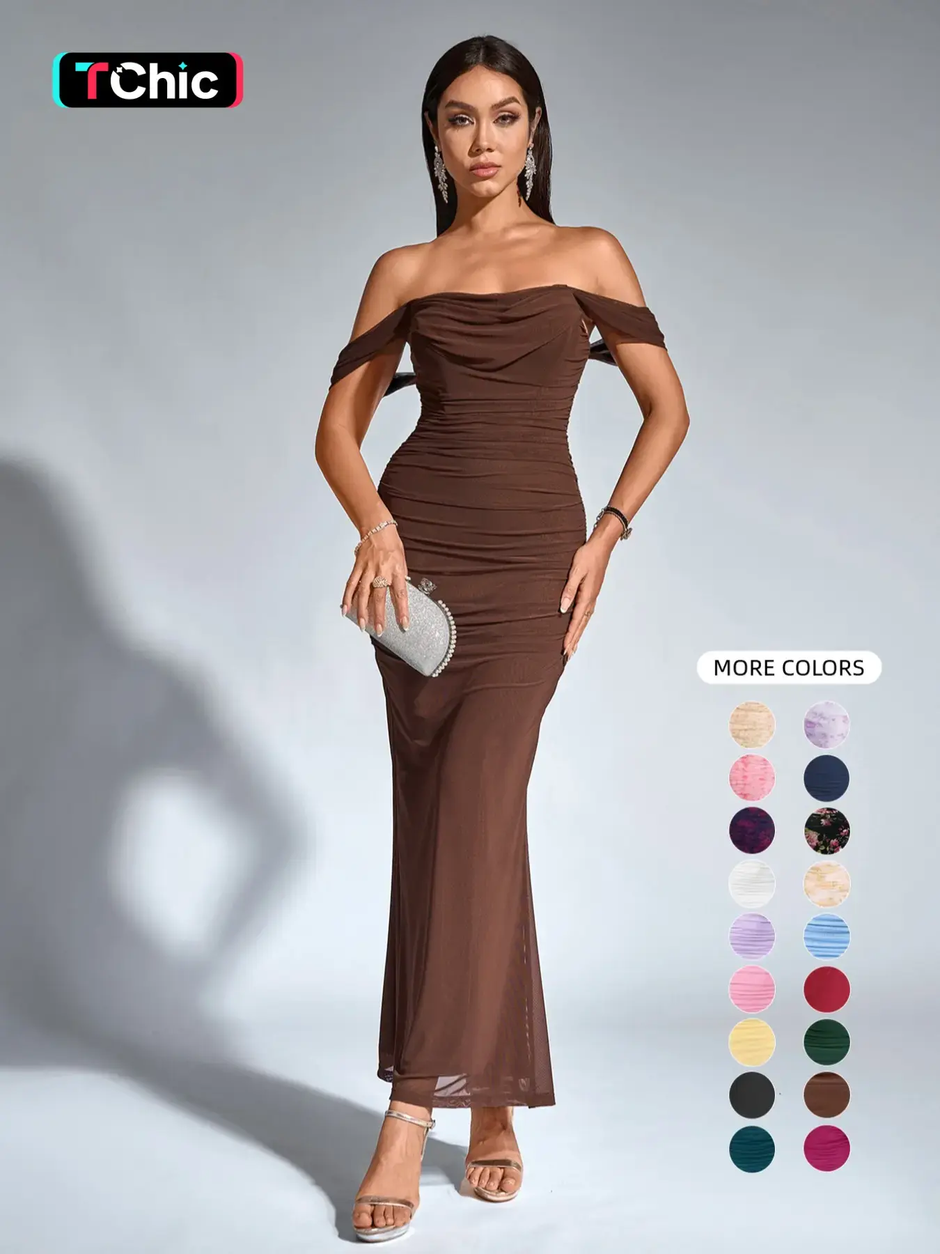 Parthea One-Shoulder Ruched Slim Fit Backless Boning Corset Mesh Dress, Drapey One Shoulder Dress, Backless Dress for Parties, Gatherings, Dates