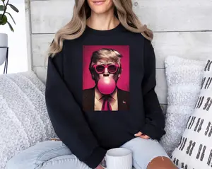 Pink Bubblegum Crewneck Sweatshirt, Republican Sweatshirt, Sarcastic Sweatshirt, Funny Tee, Election 2024, 45 47 Tee