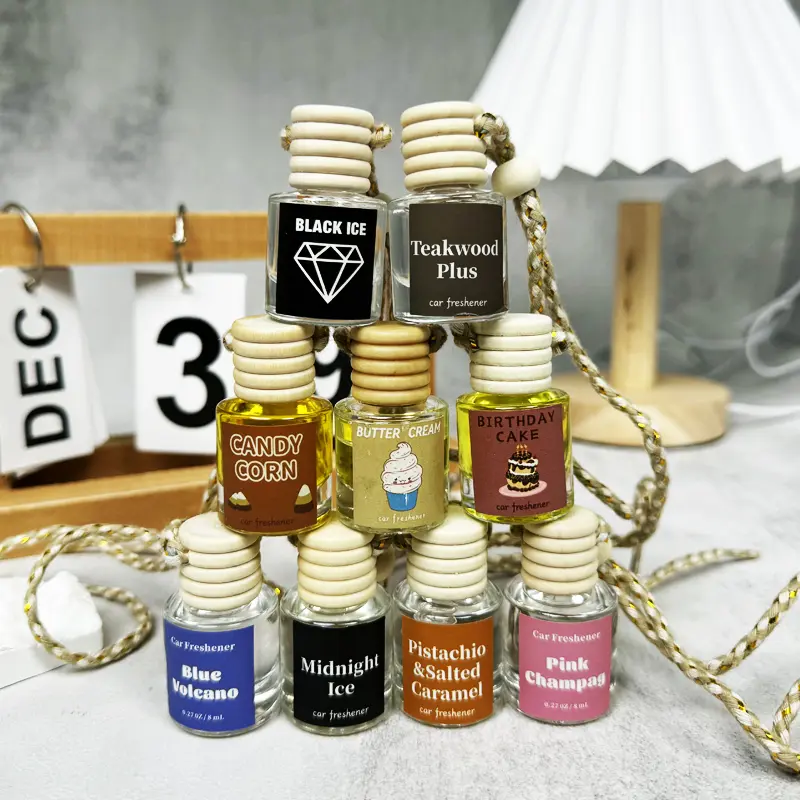8ML Hanging Scent Oil Diffuser, Natural Fruit Juicy Perfume, Long Lasting Fragrance, 3 Scents Car Air Freshener for Home & Car