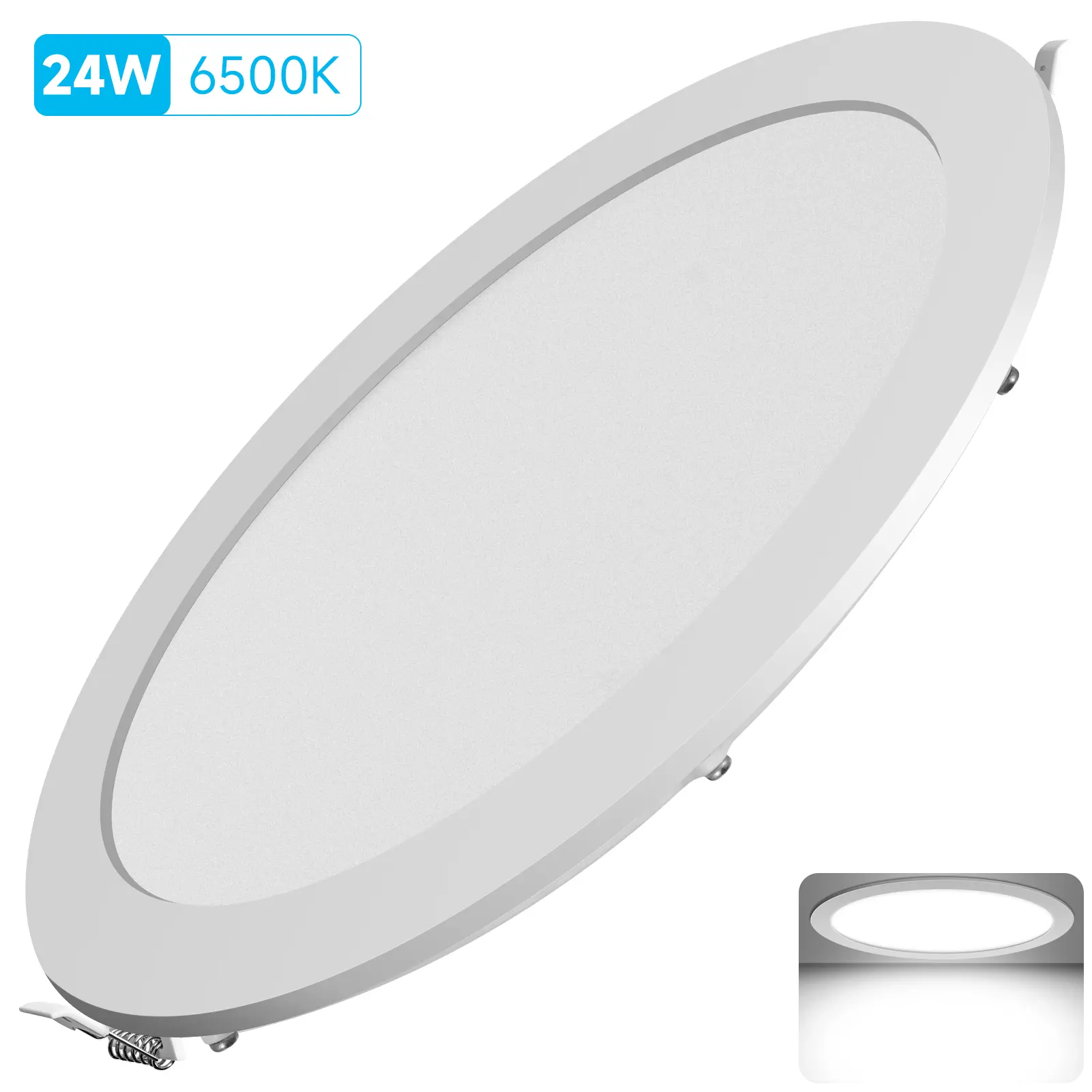 LED Recessed Ceiling Light, 6500K Cool White, Dimmable , Ultra-Thin Panel Downlight, 3W–24W Options Indoor Ceiling Lighting