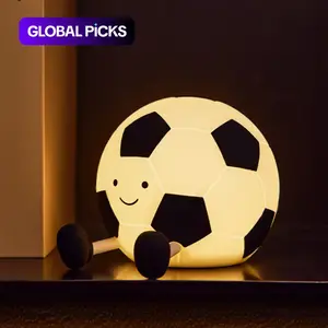 Football Shaped Decorative Night Light, Rechargeable 3-Level Dimmable Silicone Squishy Night Light, Funny Office Desk and Bedroom Decor, Birthday Gift #GLOBAL PICKS