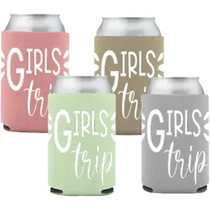 Girls Trip Drink Holders (4 pack) Cozies Party Favor - Party Favor Gift for Girls Trip Weekend Getaway for Women Sister Auntie Friends BFF Besties Big Little Sister Vacation (Set of 4)