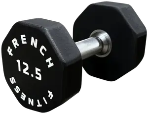 French Fitness Urethane 8 Sided Hex Dumbbell 12.5 lbs - Single (New)