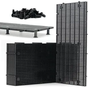 8 Pieces High-Density Aquarium Grid Plastic with 48 Brackets, Fish Tank Divider, Egg Crate for DIY Filtration and Bottom Protection in Aquascaping
