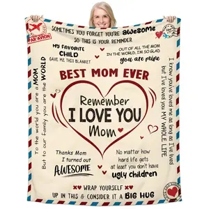 Gifts from Daughter Son for Mother's Day Birthday Mom Gifts Anniversary Unique Gifts for Mom Super Soft Flannel Throw Blankets  Lightweight, skin-friendly, breathable, and soft.