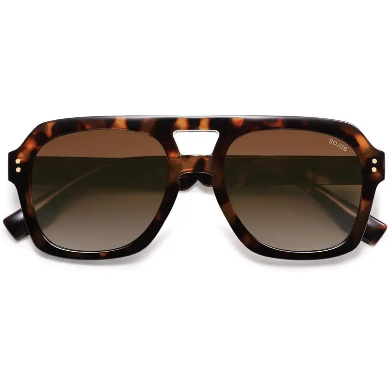 Retro Polarized Aviator Sunglasses Womens Mens SJ2385| Trendy Vintage Fashion 80s 90s Pilot Shades Large Bold Thick Square Frame UV Protection TAC Lenses