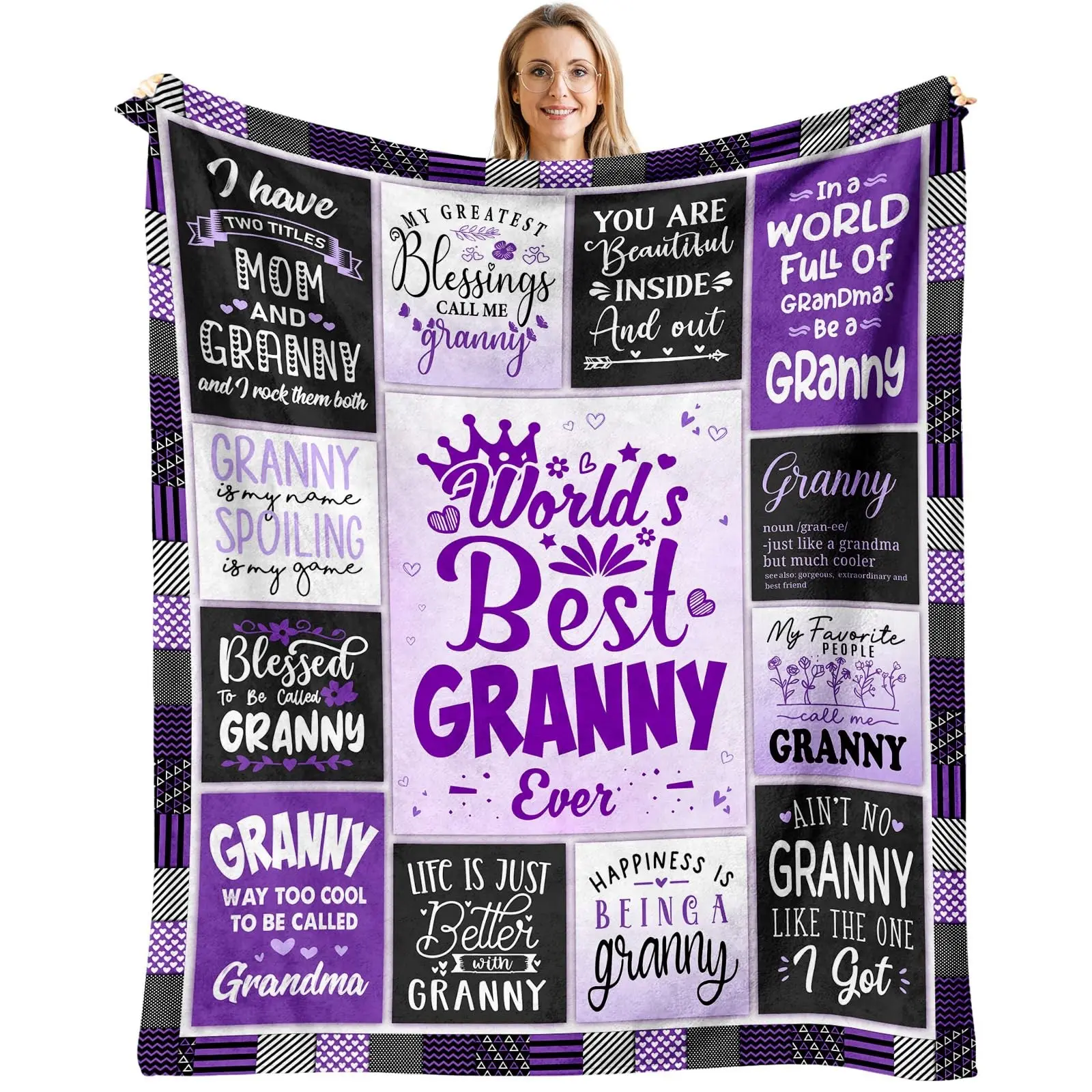 1PC Grandma gift blanket, gifts for grandma from grandchildren, gifts for grandma on Mother's Day, best gifts for grandma from grandchildren, Heartwarming Blanket Gift, Soft Cozy Blanket