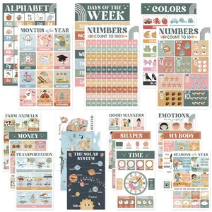 18 Educational Posters for Preschool Toddlers Homeschool Supplies Classroom Decor, Back to school, Learning Materials Learning Tool educational learning tools