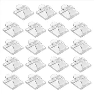 Hooks for Outdoor String Lights Clips 15 Pack Clips Clear Light Hook with 15 Waterproof Adhesive Backing