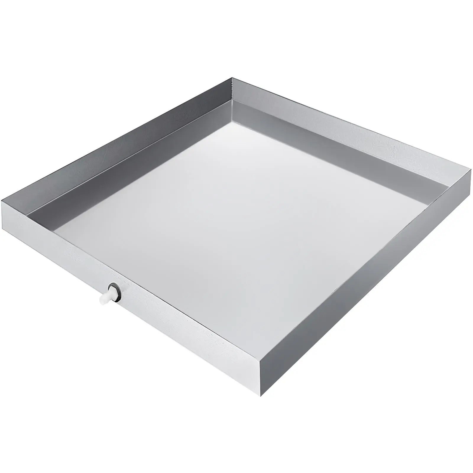 【Summerfinds】VEVOR 27 x 25 x 2.5 Inch Washing Machine Pan 304 Stainless Steel Washing Machine Drain Pan 18 GA Thickness Heavy Duty Compact Washer Drip Tray with Drain Hole & Hose Adapter