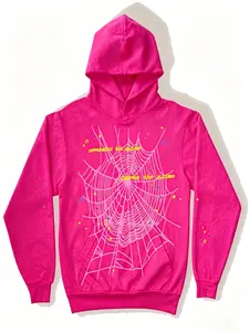 y2k hoodies, Men's Hip Hop Spider WebPattern, Graphic Alphabet Print HarajukuVintage Hoodie, Punk rock style, LongSleeve Street Wear Top For Both Men AndWomen Oversized Hoodies