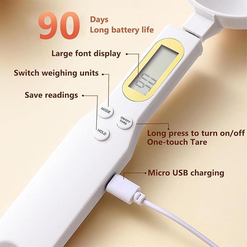 【FaddishDeal】500g / 0.1g electronic measuring spoon scale, household small kitchen weighing spoon, measuring handheld, measuring utensils Cover, food scale