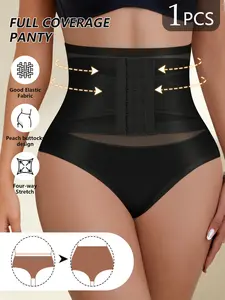 QUASTI High-Waisted Crossover Tummy Control Panties, Soft Comfortable Fabric & High-Waisted Crossover Design, All-Season Wear, Protective Safety Shorts Undergarment, Seamless & Invisible Postpartum Shaping Panties, S-XXL