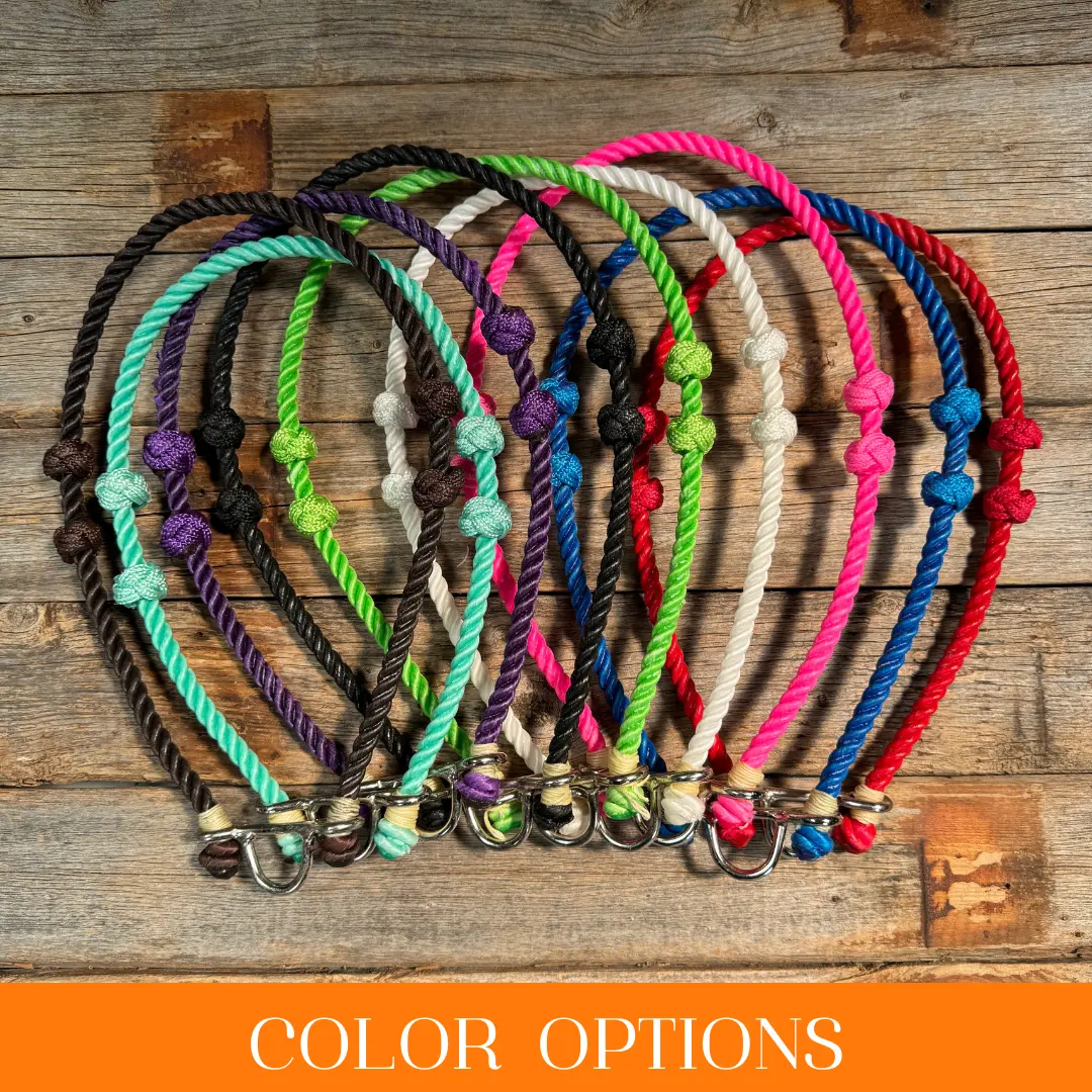 Lariat Noseband - Assorted Colors, 29” Rope Noseband with Adjustable Knots,