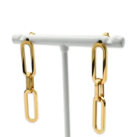 Stainless Steel Paper Clip Earrings for Women - Fashion Accessory Vacuum Gold Plated Durable
