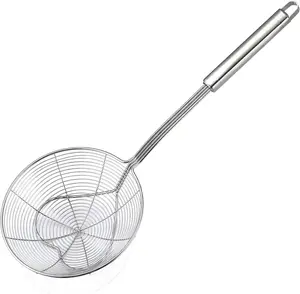Strainer Skimmer Spoon for Cooking and Frying, 6.3 Inches Strainer with Handle Stainless Steel Kitchen Utensils Fryer Scoop Spoon Eisinly