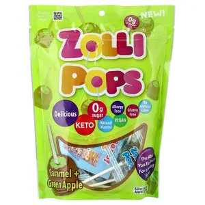Zollipops The Clean Teeth Pops, Caramel Green Apple, Approx. 23-25 Pops, 5.2 oz