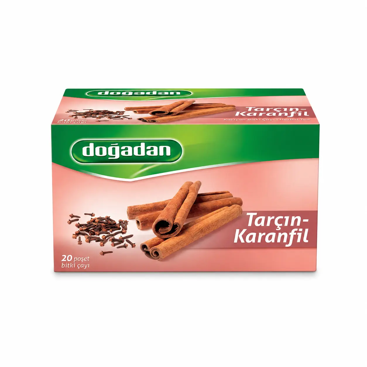 Dogadan Scented Cinnamon-Clove Traditional Natural Flavor Herbal Tea Beverage, 20-Count Tea Bags Box