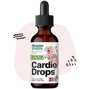 Cardio Drops for Dogs - Hawthorn Berry & Motherwort Herb - Liquid Antioxidant Supplement with Gotu Kola Leaves & Lavender Extract - 2 fl oz