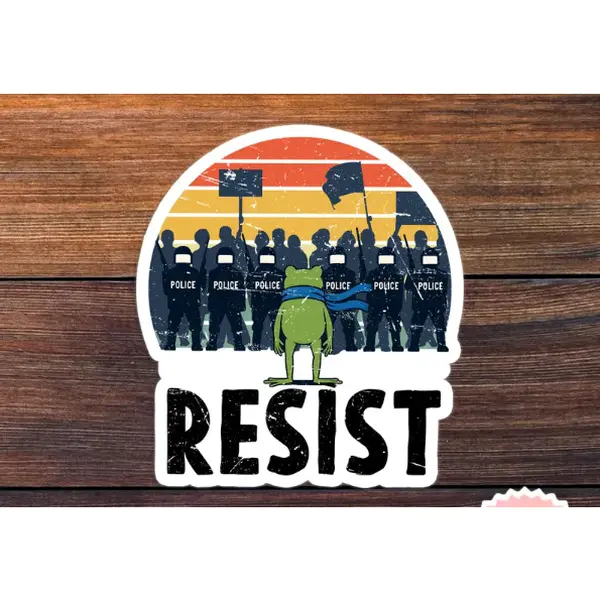 Portland Frog Protester Sticker, Anti ICE Sticker, Anti Establishment ...