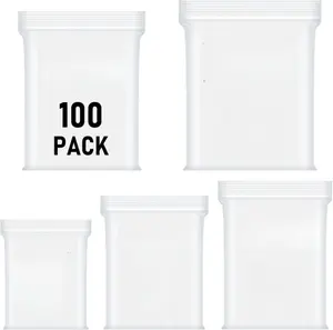 500 Pcs Small Plastic Bags, Small Bag, Mini Baggies, Jewelry Bag Clear Plastic, 5 Assorted Sizes, Resealable Poly Bags for Pill, Storage, Candy, Packaging