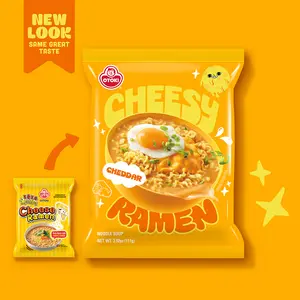 Ottogi Cheesy Ramen Noodles 4pk - Creamy Korean Instant Noodles, Chewy Pansit Pantry Food
