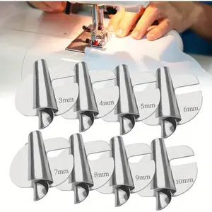 8PCS Universal Sewing Rolled Hemmer Feet, Suitable for Machines, Designed for Creating Rolled Hems with Widths of 3-10Mm, Ideal for Home And Industrial Use