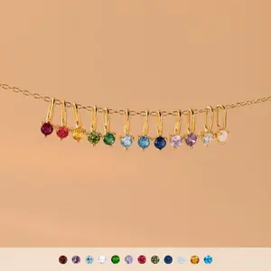 Dainty Birthstone Charm by Caitlyn Minimalist - Custom Gemstone Charm for Bracelet - Tiny Necklace Charms - Birthstone Jewelry - Birthday Gift for Her