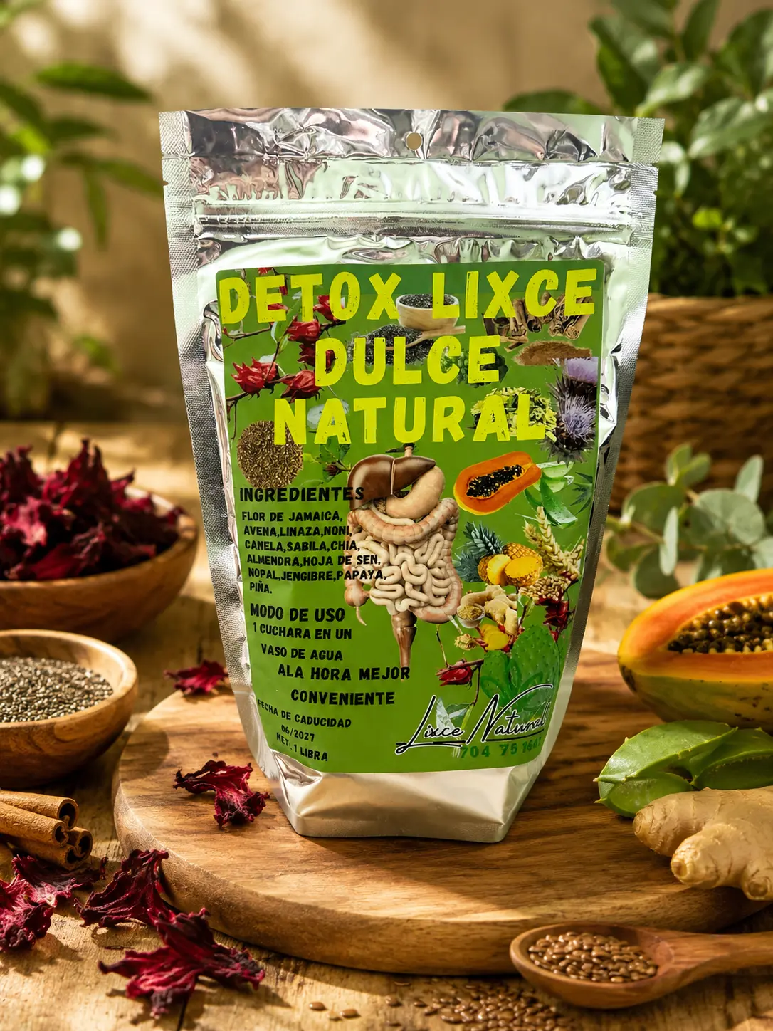Detox Natural -  Detox Lixce Dulce Natural Solution with Safe Ingredients for Daily Use Morning or Evening for Healthcare & Fitness Edible Dietary Detoxifier Organic