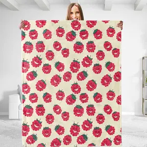 Raspberry Throw Blanket - Soft Plush, Lightweight, Warm, Fuzzy Flannel Blanket for Couch, Bedroom,50in×60in