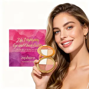 Highlighter Eyeshadow Blush Makeup Palette,  Natural Look, Diamond Texture, Multi- Use, Portable, Compact Daily Cosmetic Shimmer lightweight outdoorfun