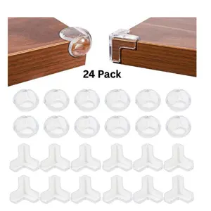 24 Pack Baby Corner Guards – Clear Table & Furniture Corner Protectors, Child Safety Edge Cushions, Baby Proof Bumpers to Cover Sharp Furniture Corners
