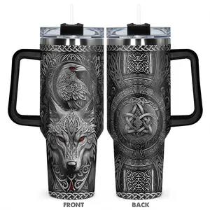 40oz Tumbler, 1 Count Stainless Steel Cup with Lid, Insulated, Thermal and Durable, Aesthetic, Stylish Design of the Dark Skull Series, Perfect for Skull Lovers and Anyone Who Loves Unique Artwork, Beverage Drinkware