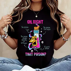 Oh Right That Poison Graphic Tee Villainous Henchman Cartoon Aesthetic Streetwear Soft Breathable Cotton T-shirt for Women Casual Daily Wear Nostalgic Humor Gift Idea Trendy Quote Print Top Regular Fit Comfortable Summer Apparel Outfits