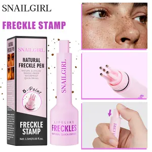 SNAILGIRL Freckle Stamp Pen,Fake Freckles Stain Marker Pencil Tool for Natural and Lifelike Sunkissed Face Freckle Makeup for Waterproof and Long-Lasting,Quick Dry 5-Point Faux Freckle Stamp Cushion