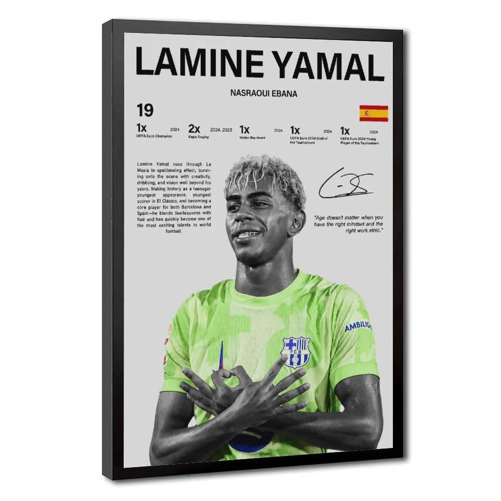 Lamine Yamal Canvas Prints, Young Soccer Star Wall Posters, Football Decor For Teen Boys Bedroom, Sport Wall Art, Perfect Gift For Football Fans, Yamal Poster For Game Room Living Room