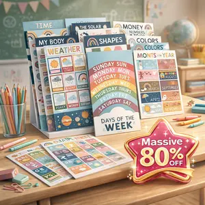 Hadley Designs Boho Early Learning Poster Pack PreK Educational Posters 16 Engaging 11x17 Laminated USA Made Classroom Decor for Toddlers and Preschoolers