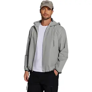 COOFANDY Men's Packable Rain Jacket Lightweight Waterproof Raincoat with Hood Outdoor Running Hiking Cycling