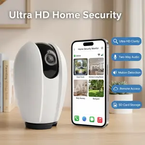 Home Ultra HD Security CCTV Camera, WiFi Monitoring Camera, 2-Way Audio Intercom, Human Motion Tracking, Remote Mobile Monitoring, SD Card Support, Free Playback, Home Security Cctv