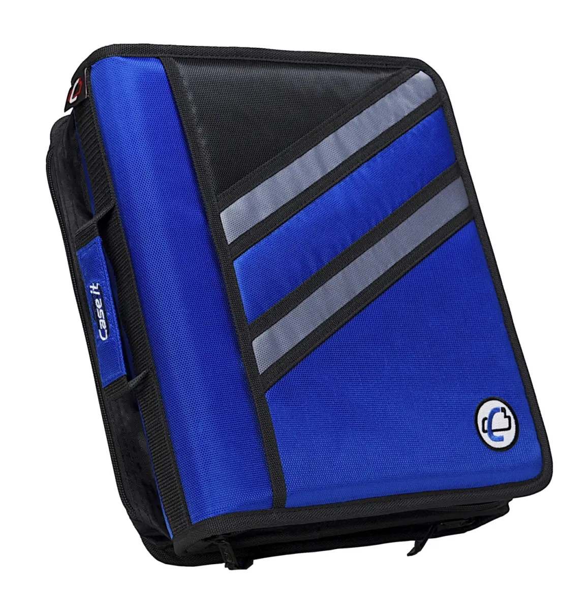 Case-It The Z Zippered Binder - 1.5 in. D-Ring, Back to Back 'Z' Configuration, Handle or Shoulder Strap for Easy Transport, Maximum Storage, Prevents Tearing, Blue